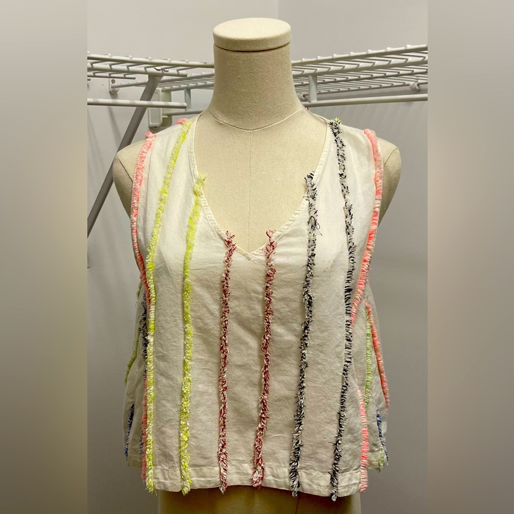 Lou & Grey Fringe Stripe Tank Top
